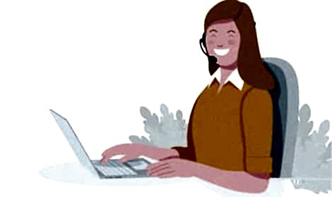 Proje Teslim Sonrası Destek. Çalışma Sonrasında da Teknik Destek Veriyoruz Proje Sonrası Teknik Destek. Bilgisayar başında teknik destek sağlayan kadın operatör