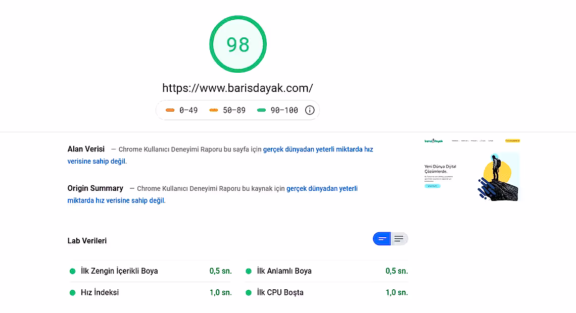 Web Site Page Speed Değeri. kulturdefteri.info – 98 PageSpeed Skoru ile Üst Düzey Performans kulturdefteri.info sitesi için PageSpeed Insights mobil performans skoru 98 olan hız testi sonucu