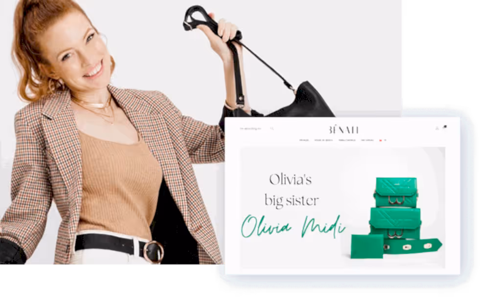 Kadın moda ürünleri sunan örnek e-ticaret sitesi tasarımı ve benati firması web tasarım görseli