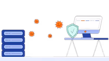 wordpress-virusler-nedir, wordpress virüs temizleme. Siber Tehditler ve Web Güvenliği Web sitesine saldıran zararlı yazılımlar ve güvenlik önlemleri illüstrasyonu